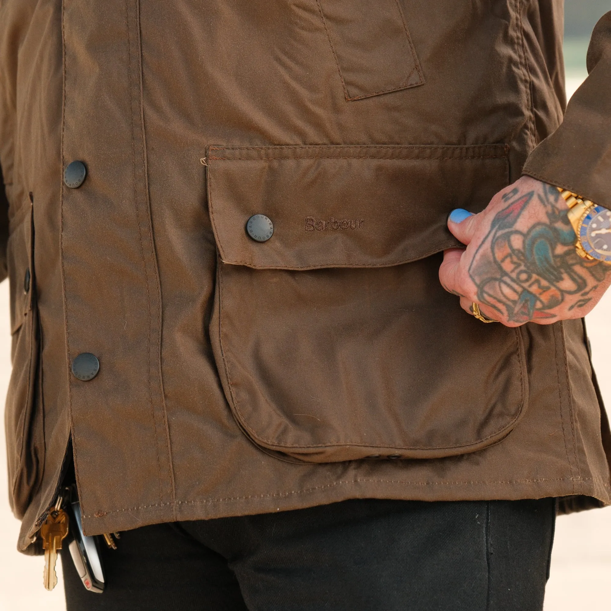 Barbour Bedale Wax Jacket Bark