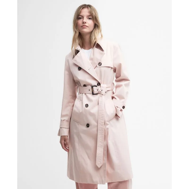 Barbour Greta Ladies Showerproof Trench - Primrose Pink/Primrose Hessian