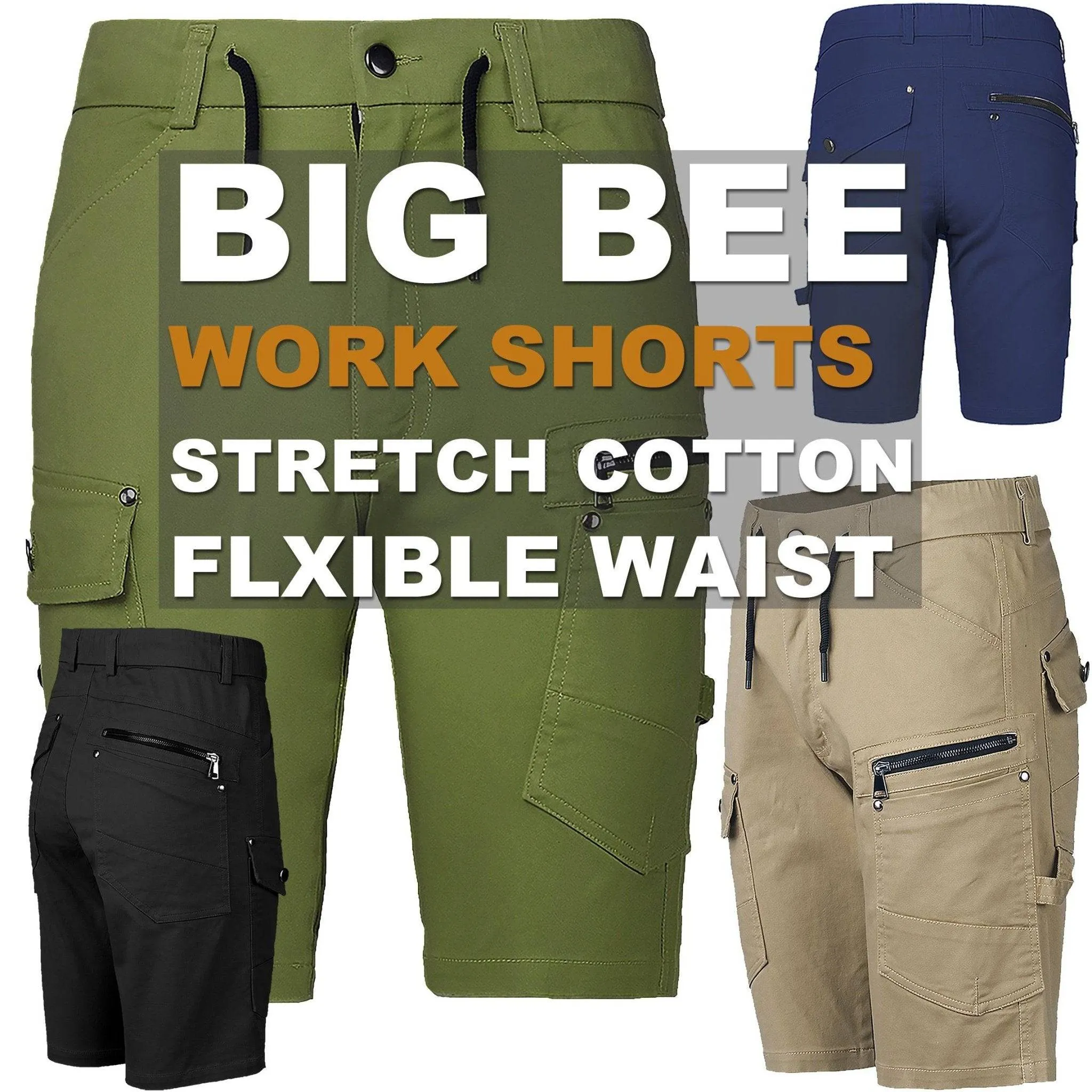 Big Bee UTILITY Work Shorts, Stretch Cotton