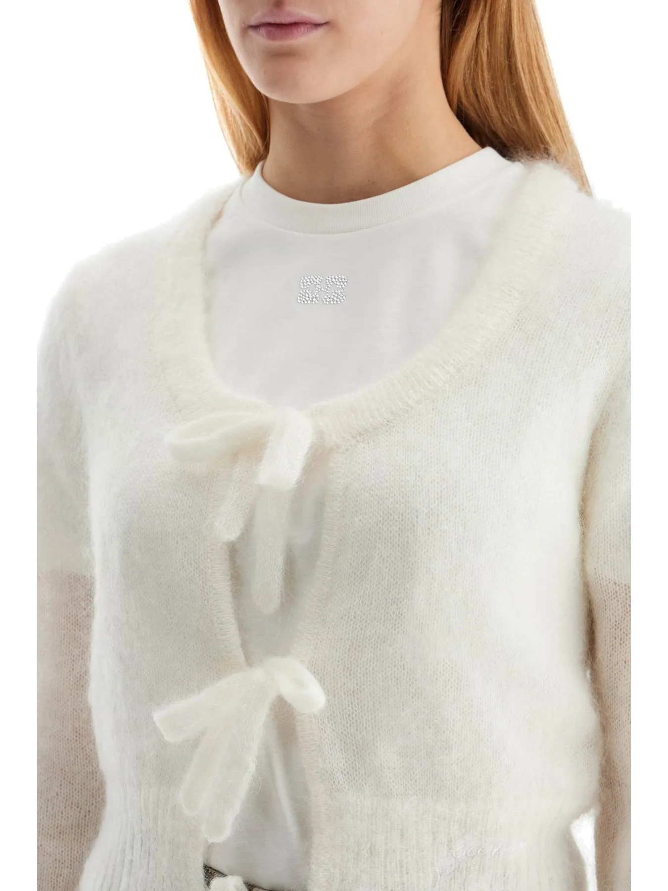 Bow Accent Mohair Sweater