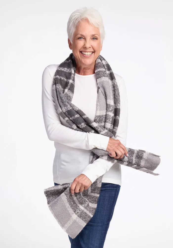 Bradie Scarf - Dark Grey Plaid