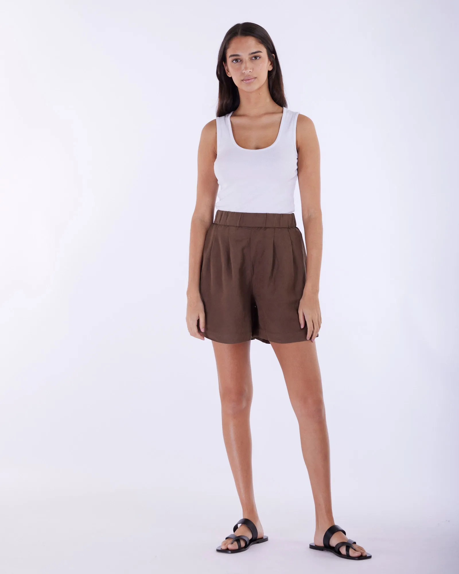 Cancun Linen Short - Chocolate