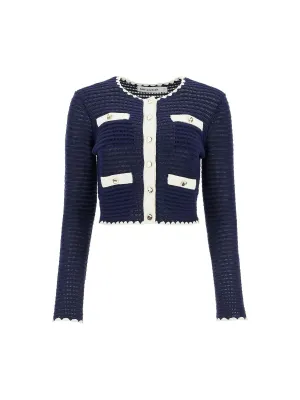 Crotchet Contrast Trim Sweater