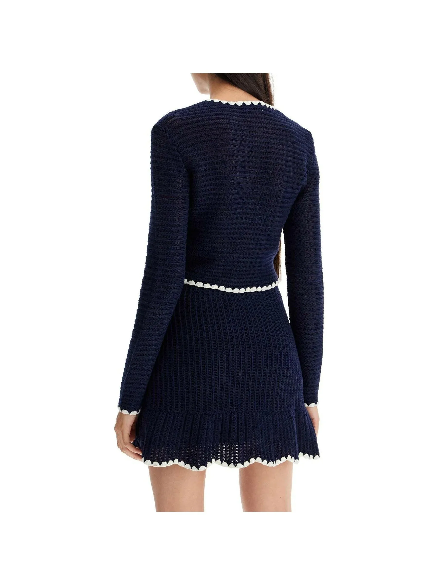 Crotchet Contrast Trim Sweater