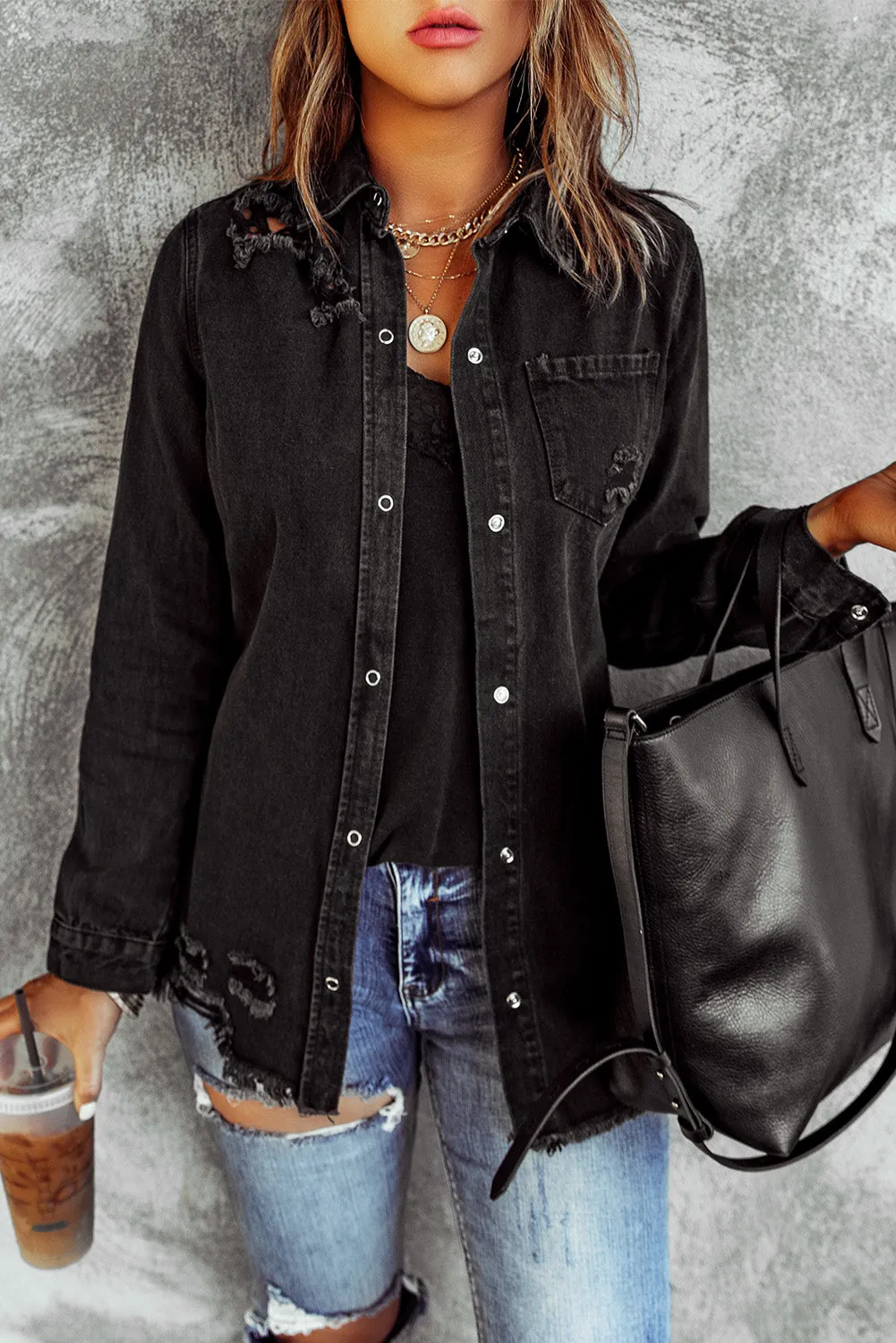 Date Night Distressed Denim Jacket - 3 Colors