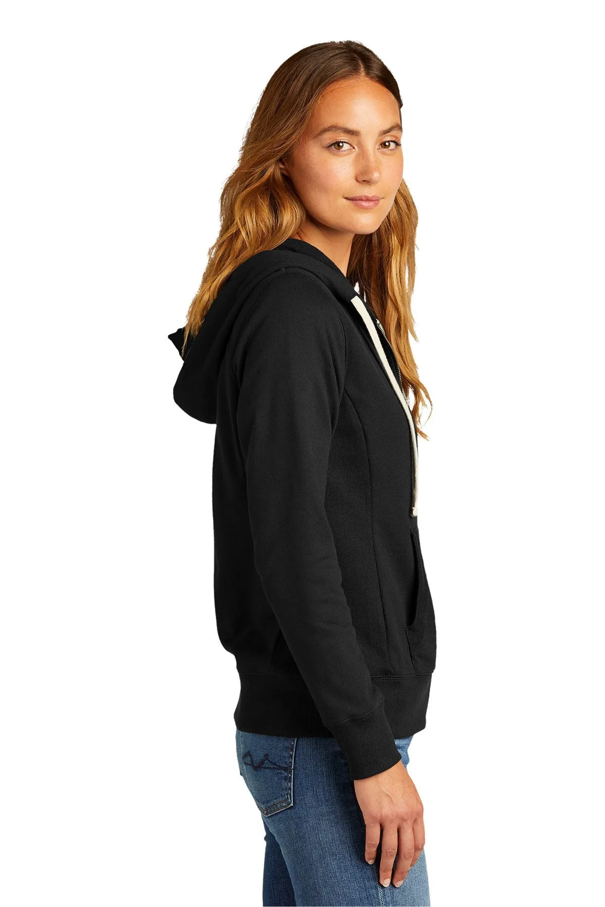 District Women's Re-Full-Zip Hoodies, Black