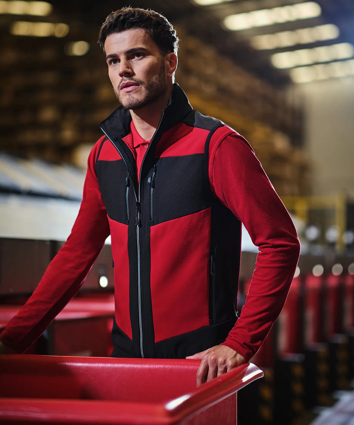 E-Volve unisex 2-layer softshell bodywarmer | Classic Red/Black