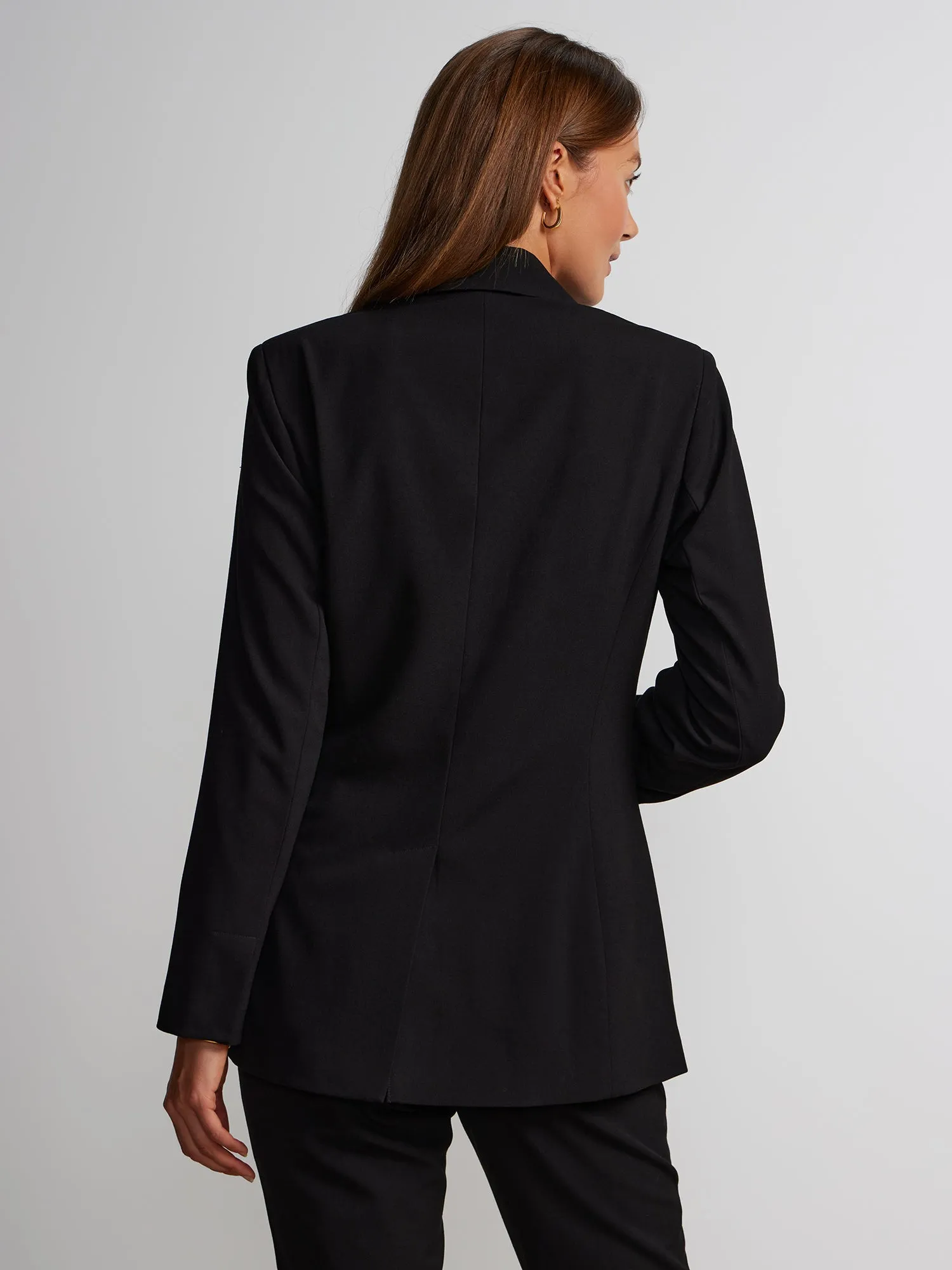 Essential Stretch Long Sleeve Peak Lapel Blazer