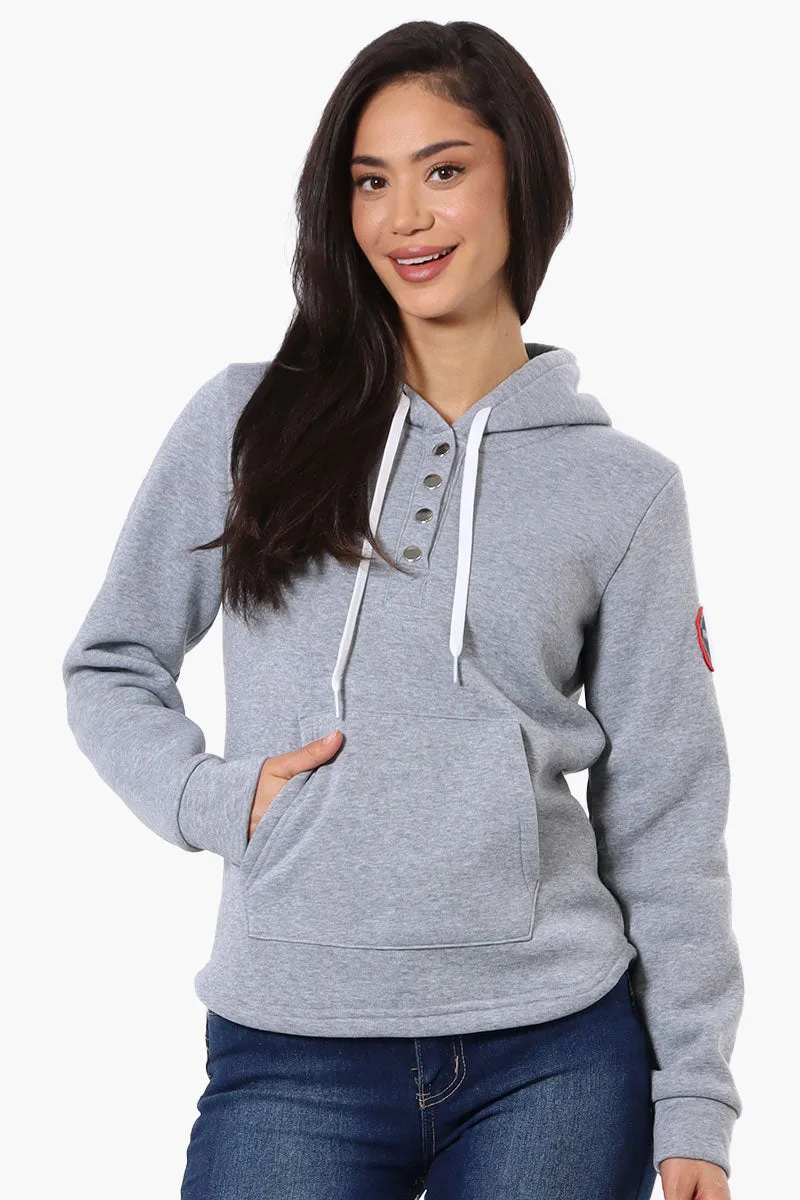 Fahrenheit Basic Henley Hoodie - Grey