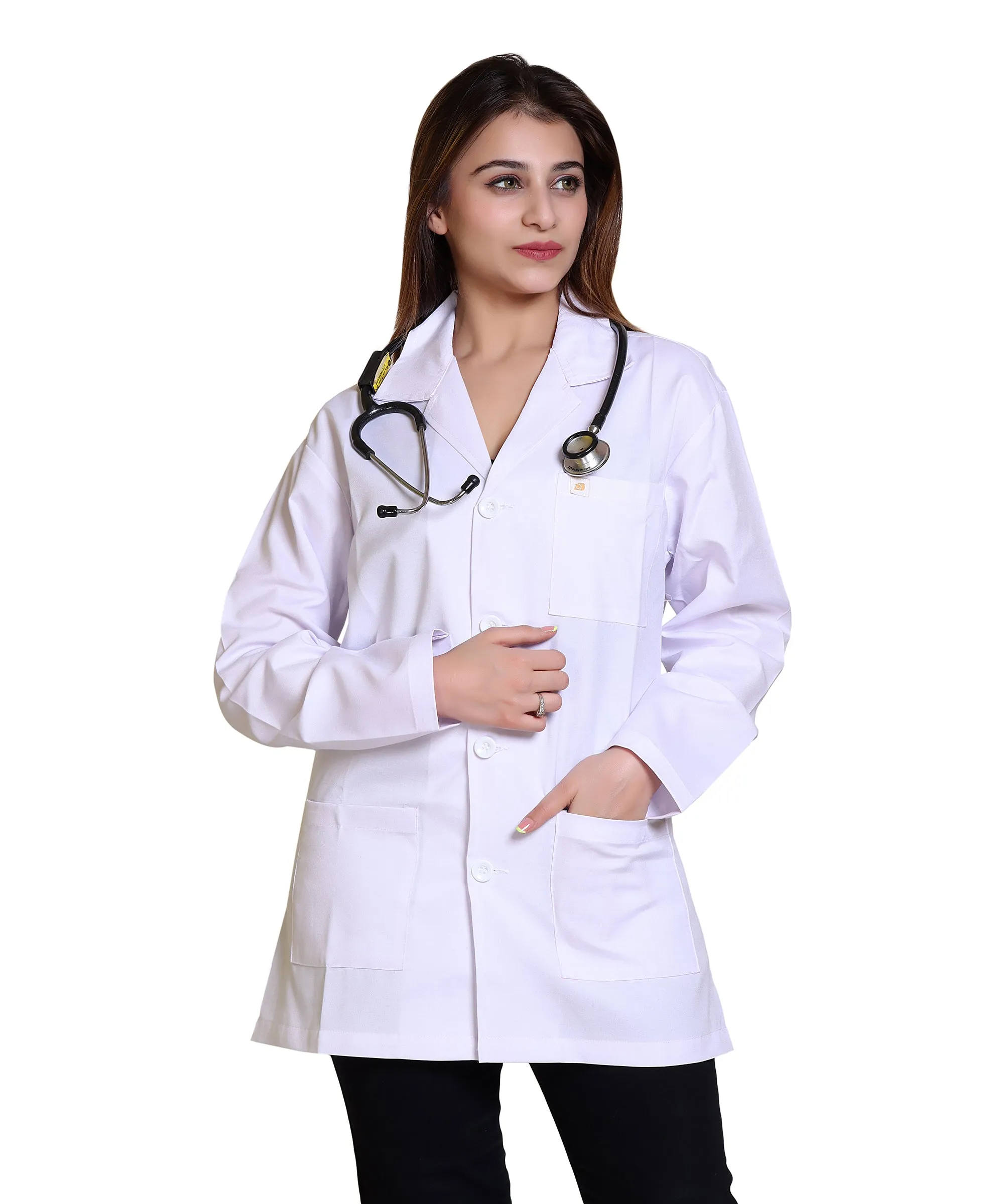 Full Sleeves Lab Coat with 3 Pockets | Medical and Scientific Professionals Lightweight and Breathable