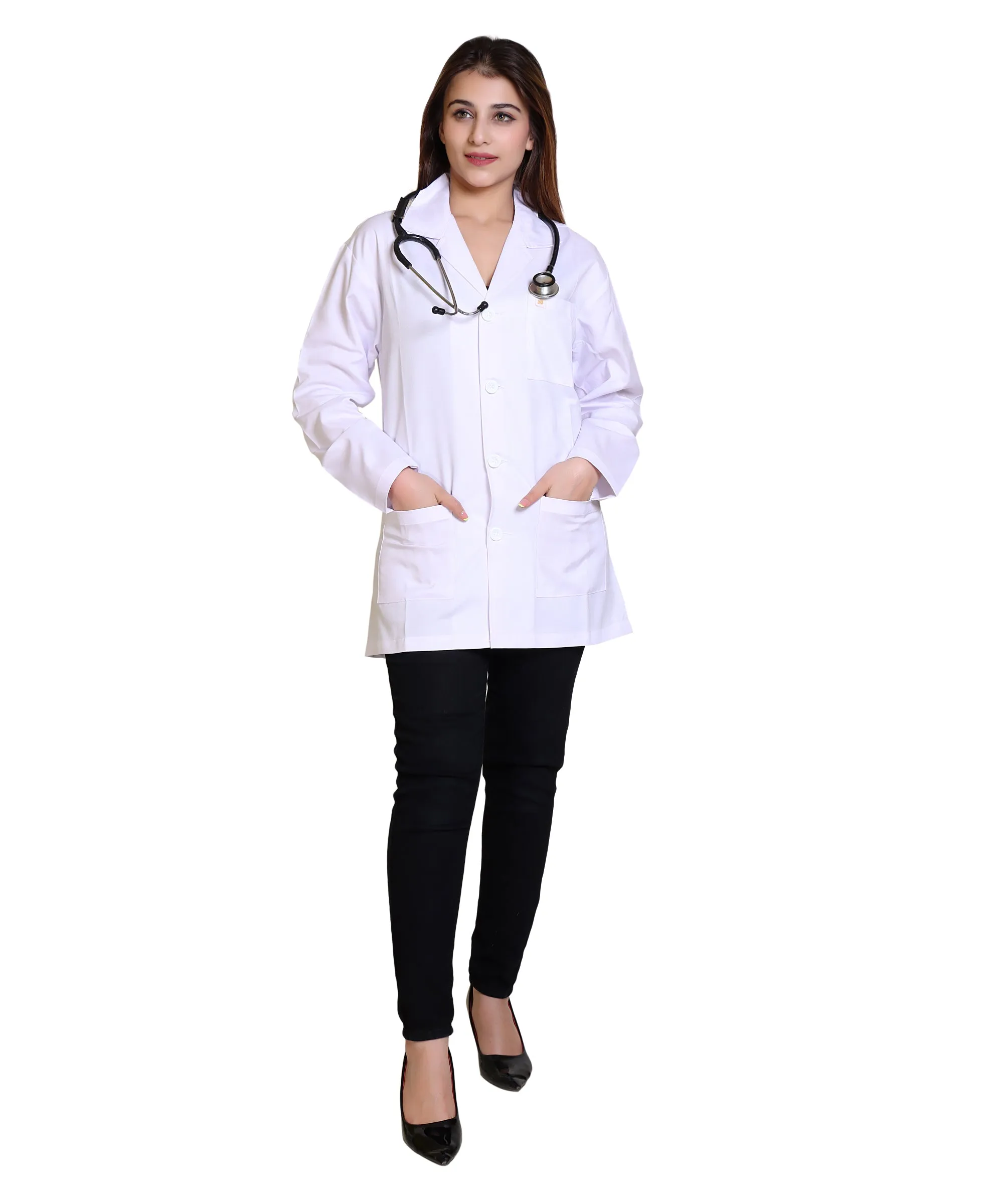 Full Sleeves Lab Coat with 3 Pockets | Medical and Scientific Professionals Lightweight and Breathable