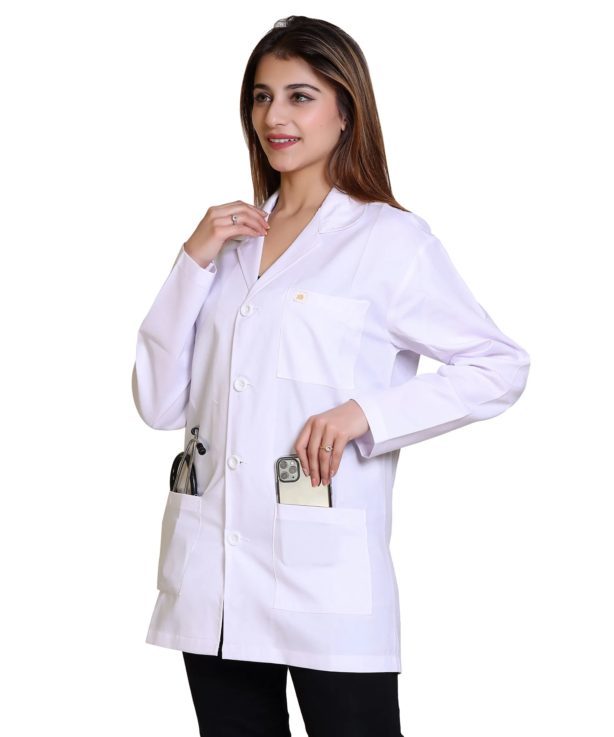 Full Sleeves Lab Coat with 3 Pockets | Medical and Scientific Professionals Lightweight and Breathable