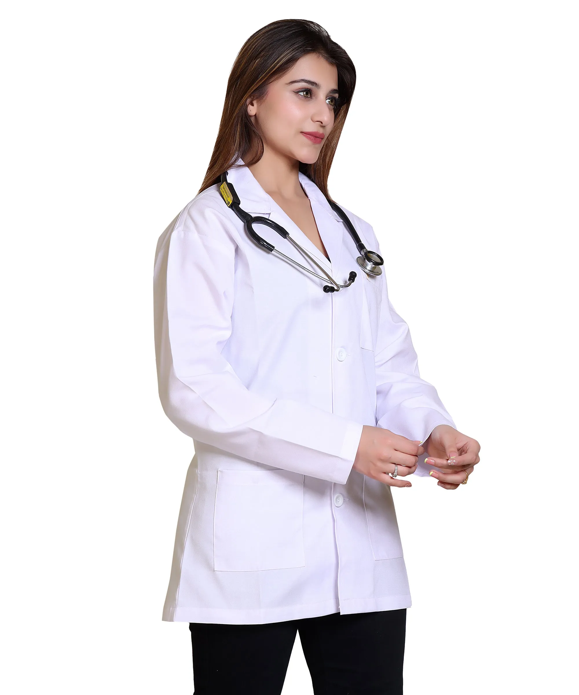 Full Sleeves Lab Coat with 3 Pockets | Medical and Scientific Professionals Lightweight and Breathable