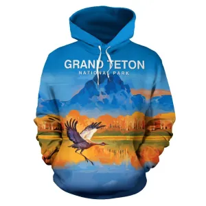 Grand Teton National Park All Over Print Hoodie- BN15