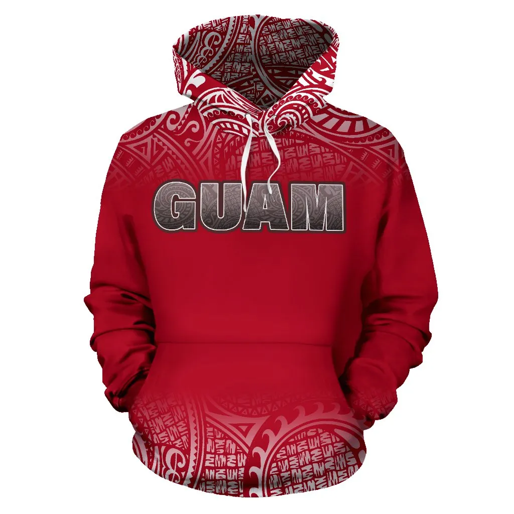 Guam Polynesian Red All Over Hoodie - Fog Version - BN09