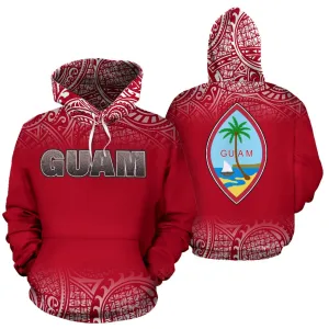 Guam Polynesian Red All Over Hoodie - Fog Version - BN09