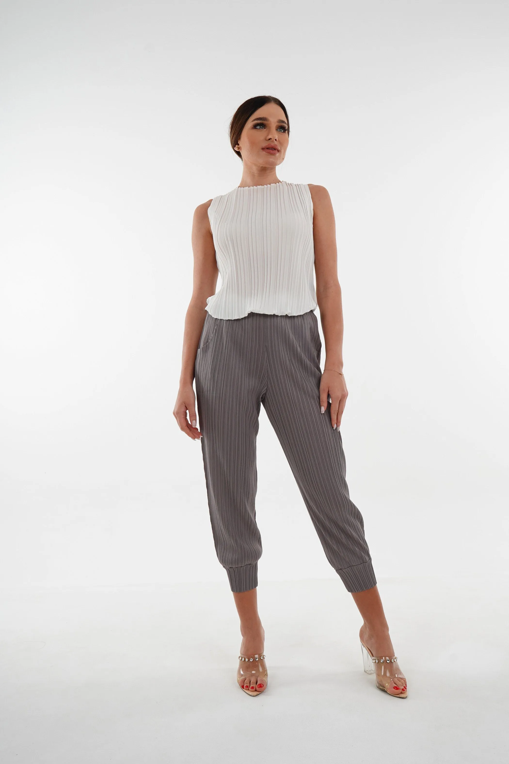 Harem Slim Pleated Pants