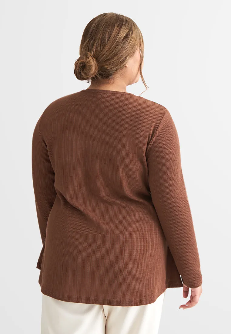 Helene Ribbed Henley Tee