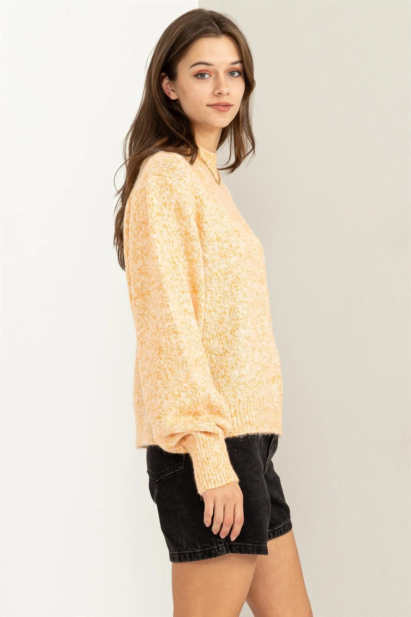 HF23F891-High Neck Pullover Sweater