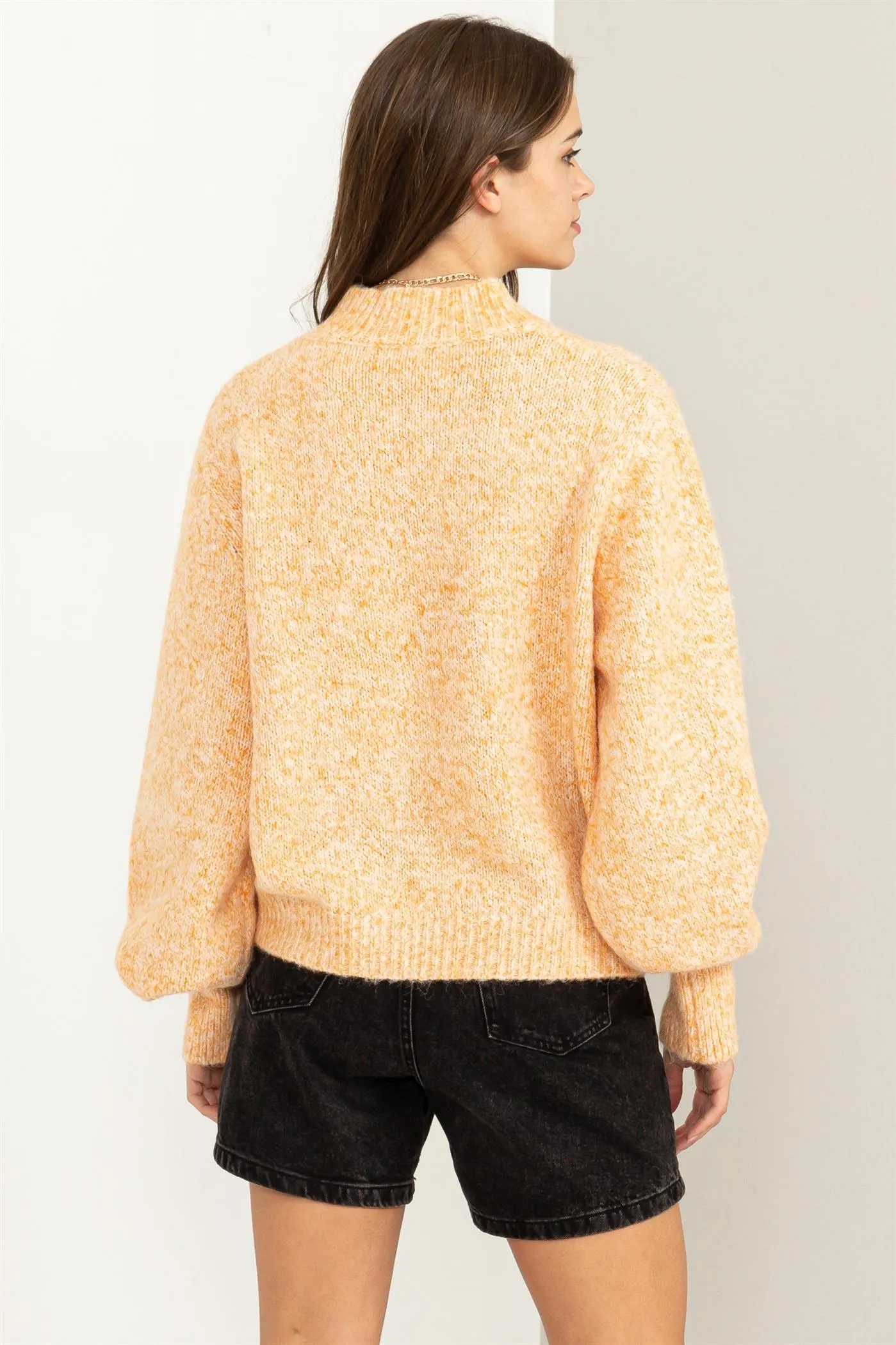 HF23F891-High Neck Pullover Sweater