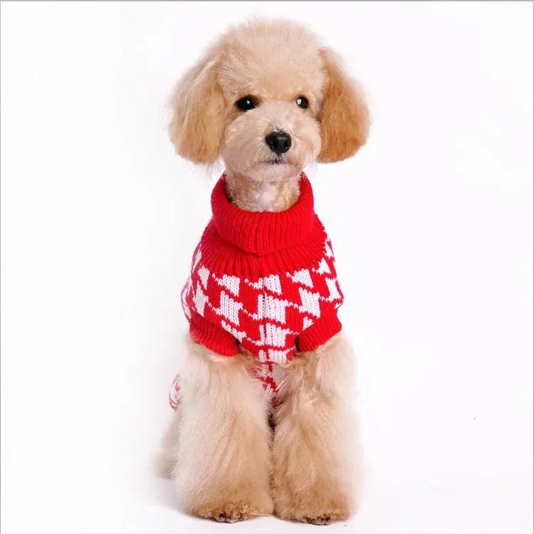 Houndstooth Wool Dog Sweater | Classic Pet Clothes