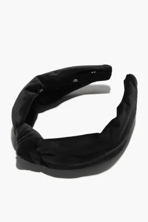 Jet Velvet Knotted Headband