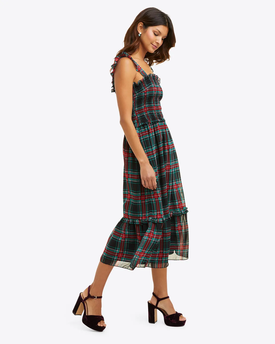 Kimberly Smocked Dress in Georgia Plaid