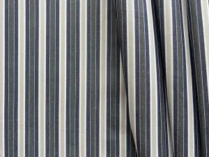 Kiton Luxury Walnut & Navy Striped Crisp Cotton Shirting (Made in Italy)