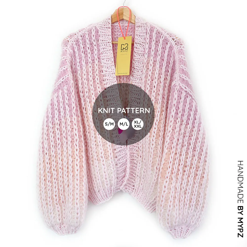 Knit Pattern – MYPZ Chunky Mohair Rib Cardigan Vanilla No.12 (ENG-NL)