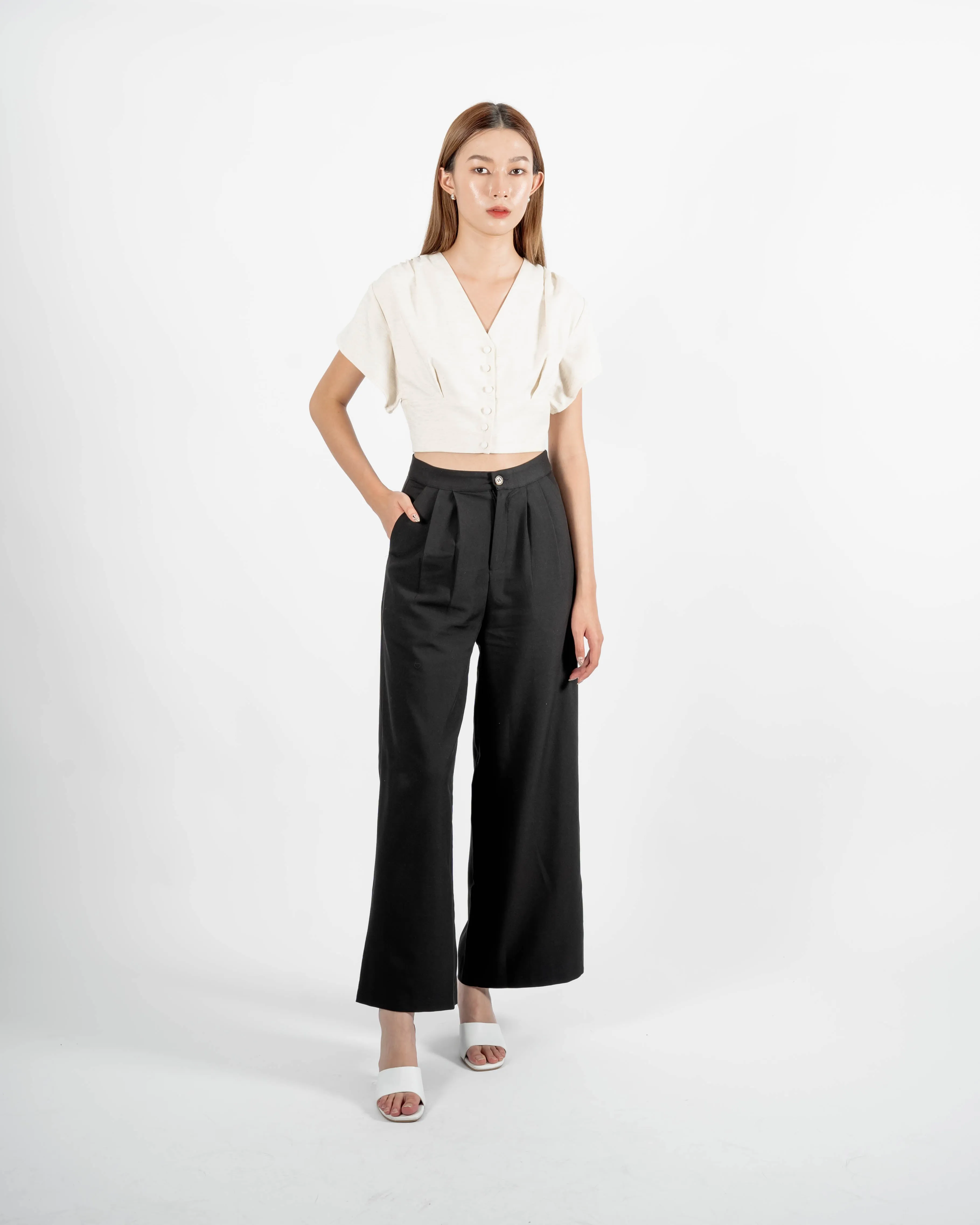 Lena Straight Cut Trousers (Black)