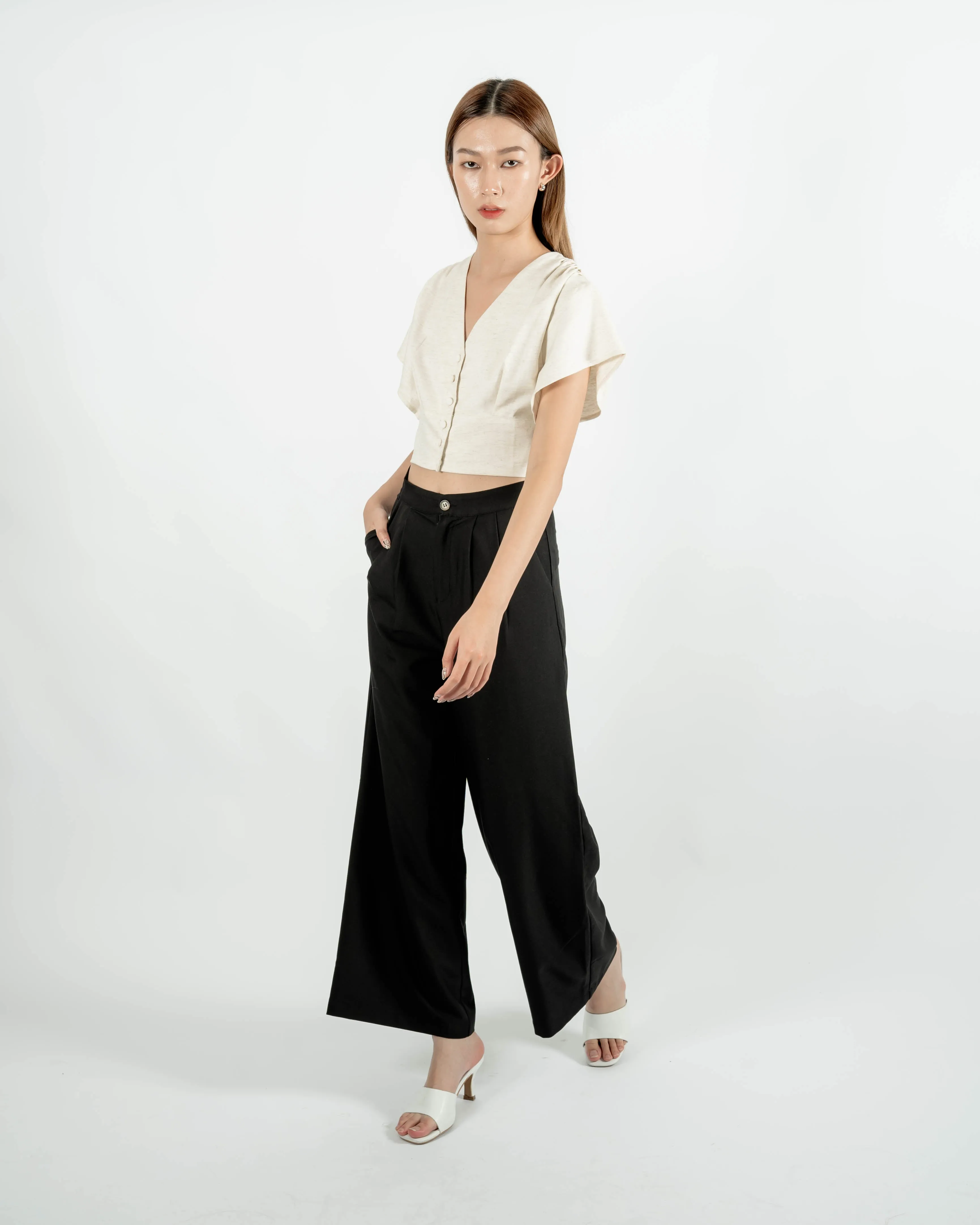 Lena Straight Cut Trousers (Black)