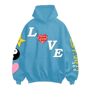 Love Hoodie Blue