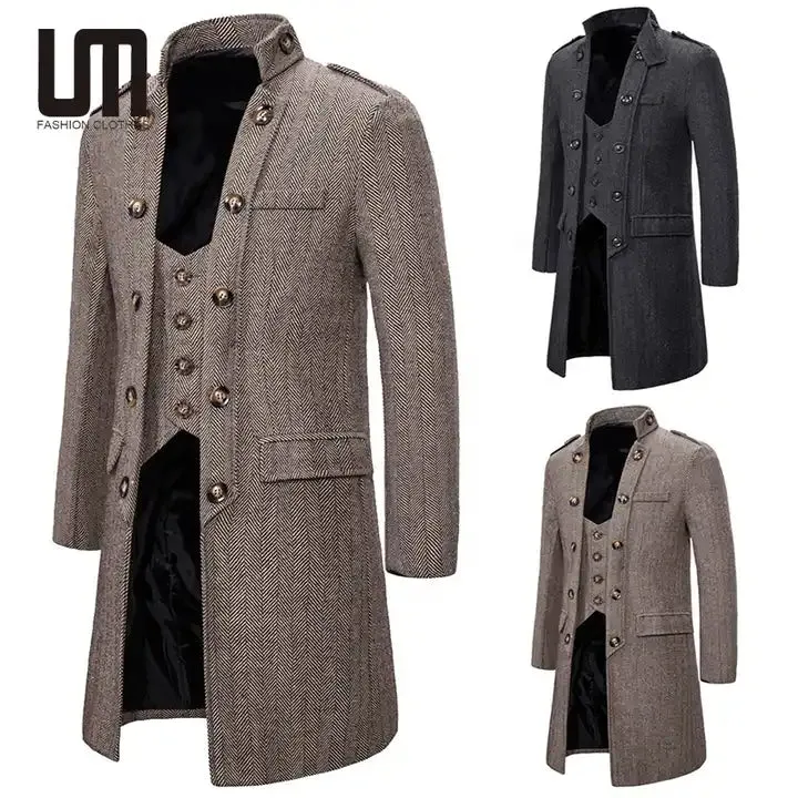 Men's Double Breasted Trench Coat Slim Fit Formal Jacket Double Breast Coat Men | YF18 1812