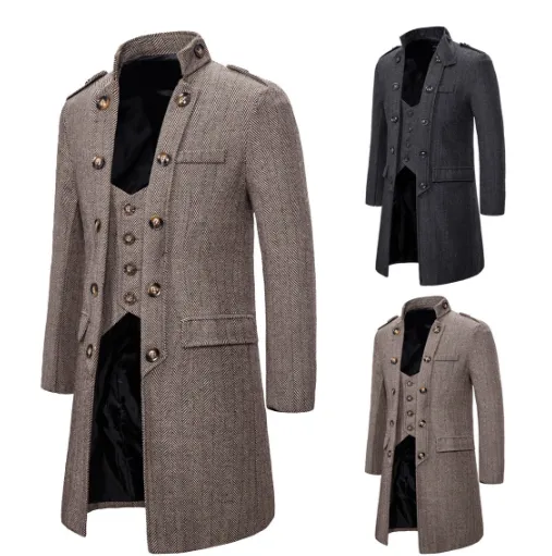 Men's Double Breasted Trench Coat Slim Fit Formal Jacket Double Breast Coat Men | YF18 1812