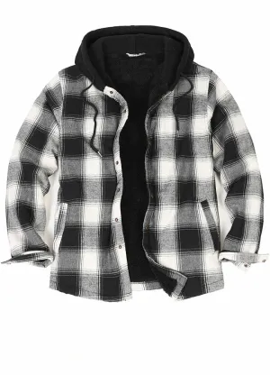 Men's Matching Family Black White Snap Front Flannel Shirt Jacket