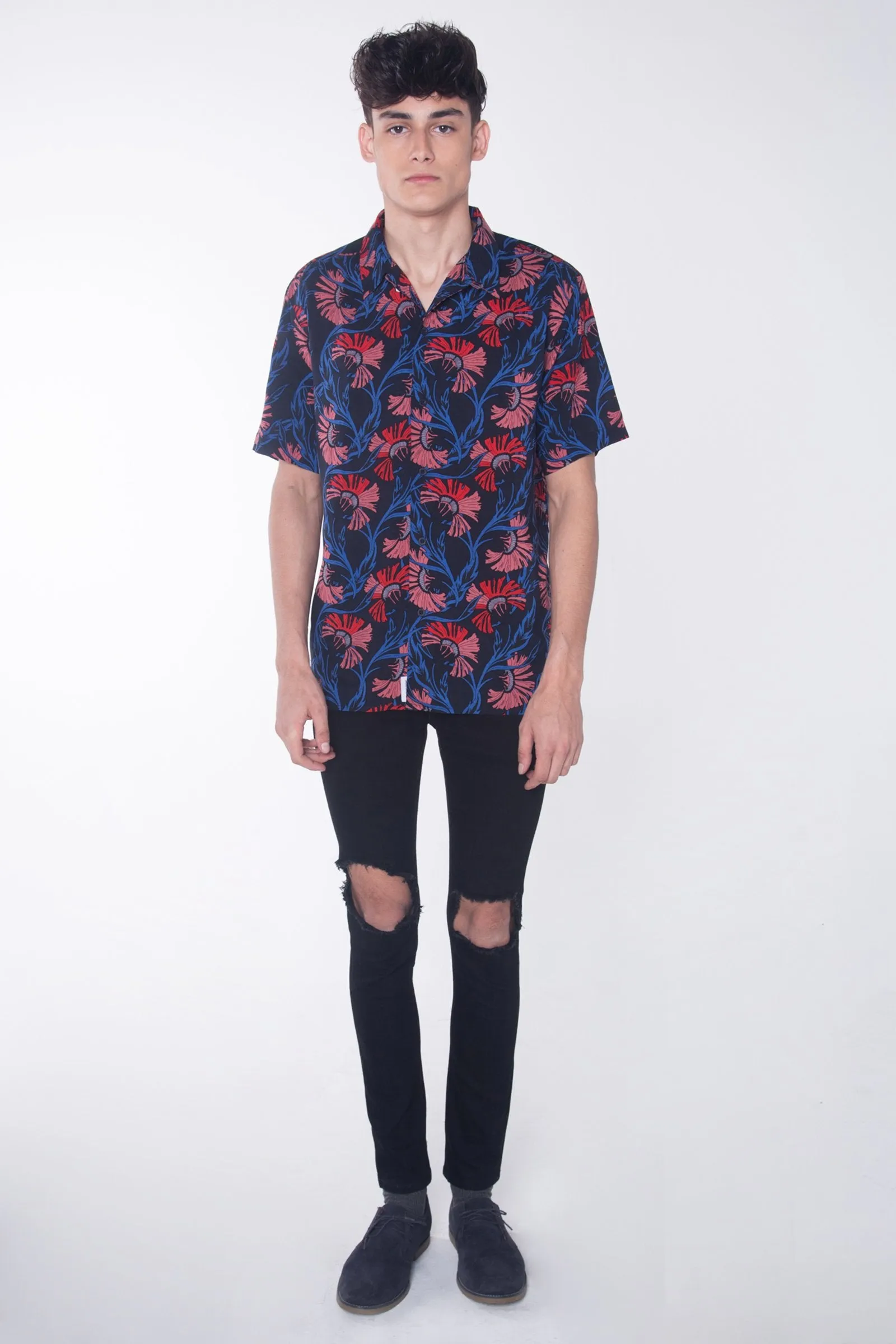 Men's Resort Shirt With Floral Print