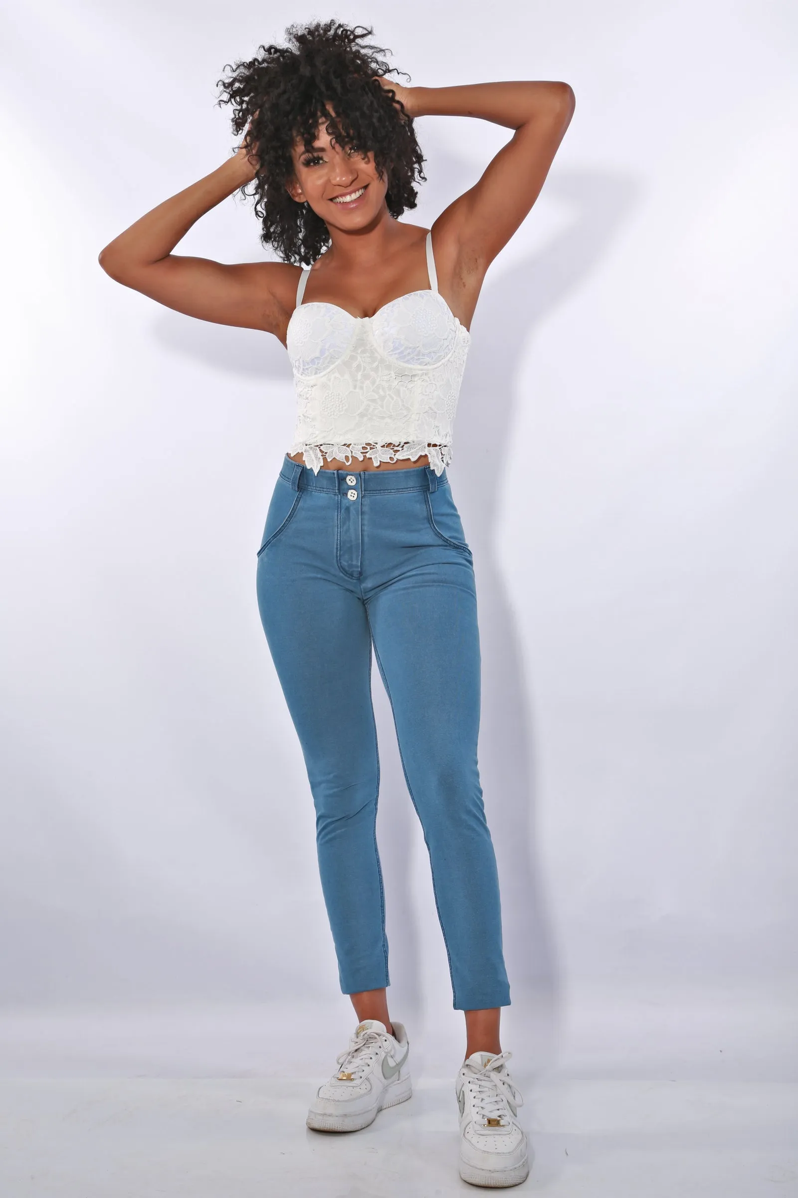 Mid waist Shapewear  Shaping pants Jeggings -light Blue