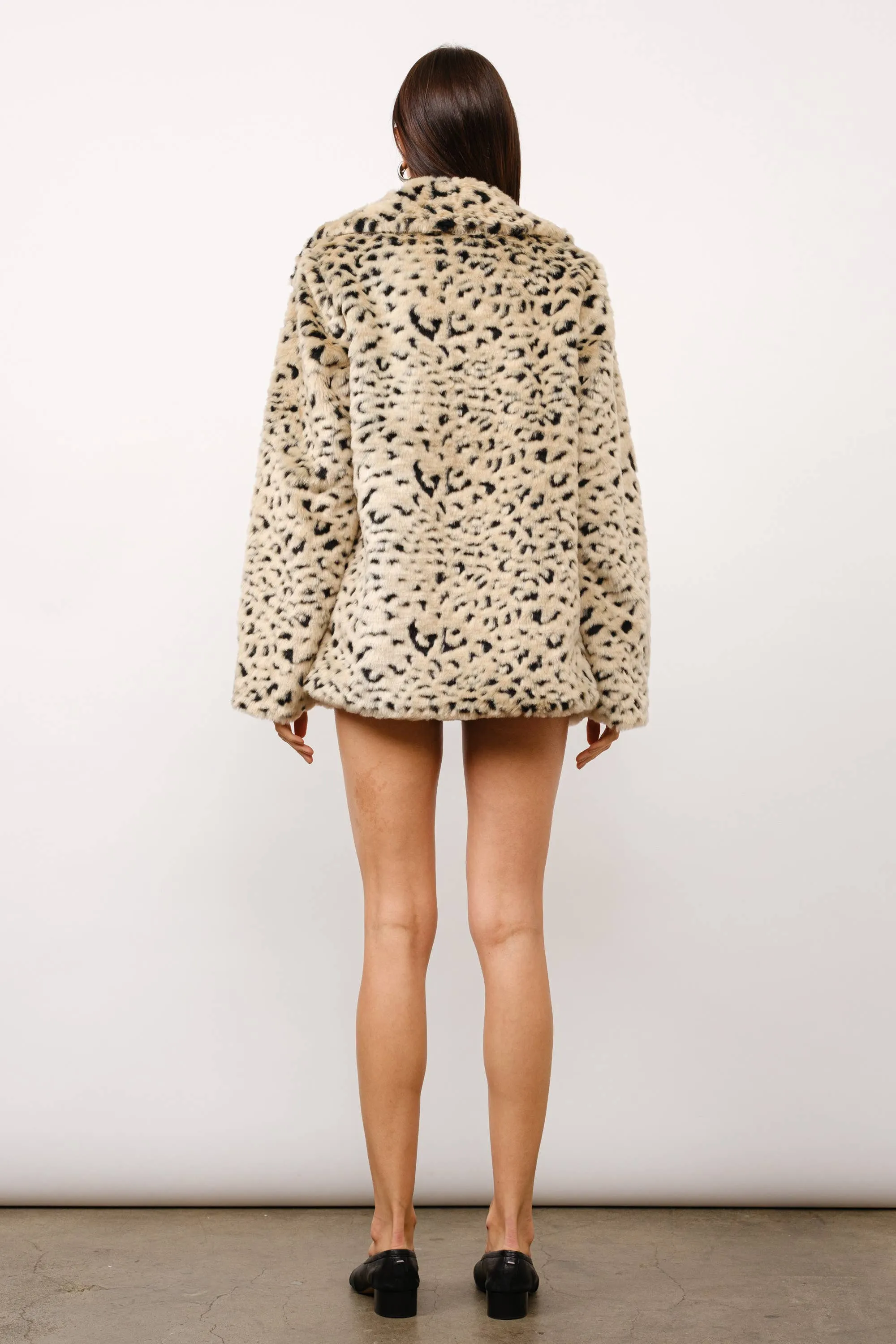 Naya Leopard Faux Fur Coat