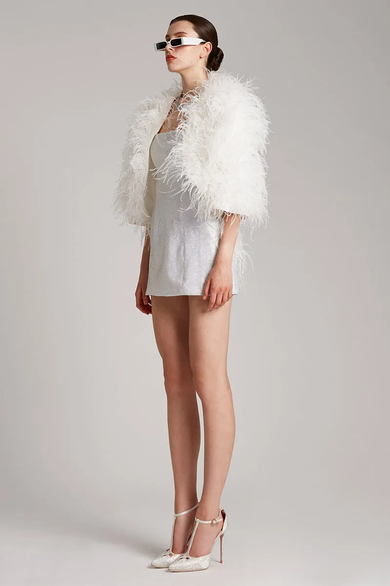 Ostrich Feather Bolero in White