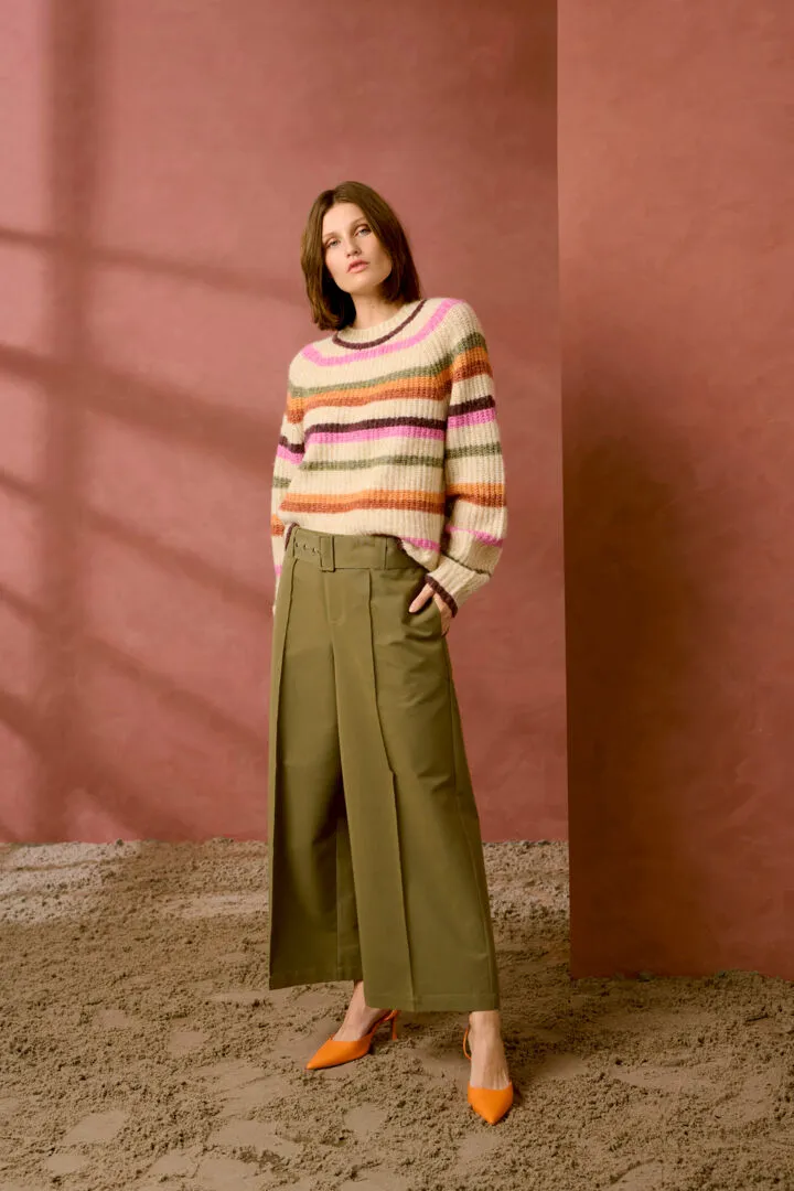 Pinto Kimmy Pullover - Sand W/Stripes