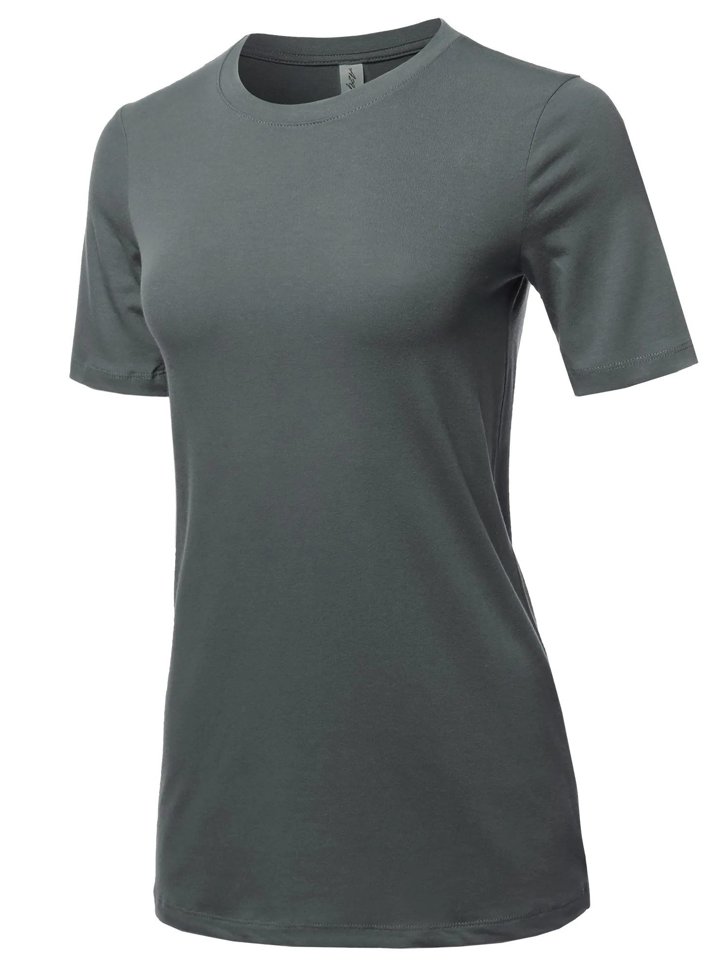 Plus Size Basic Solid Premium Cotton Short Sleeve Crew Neck T Shirt Tee Tops