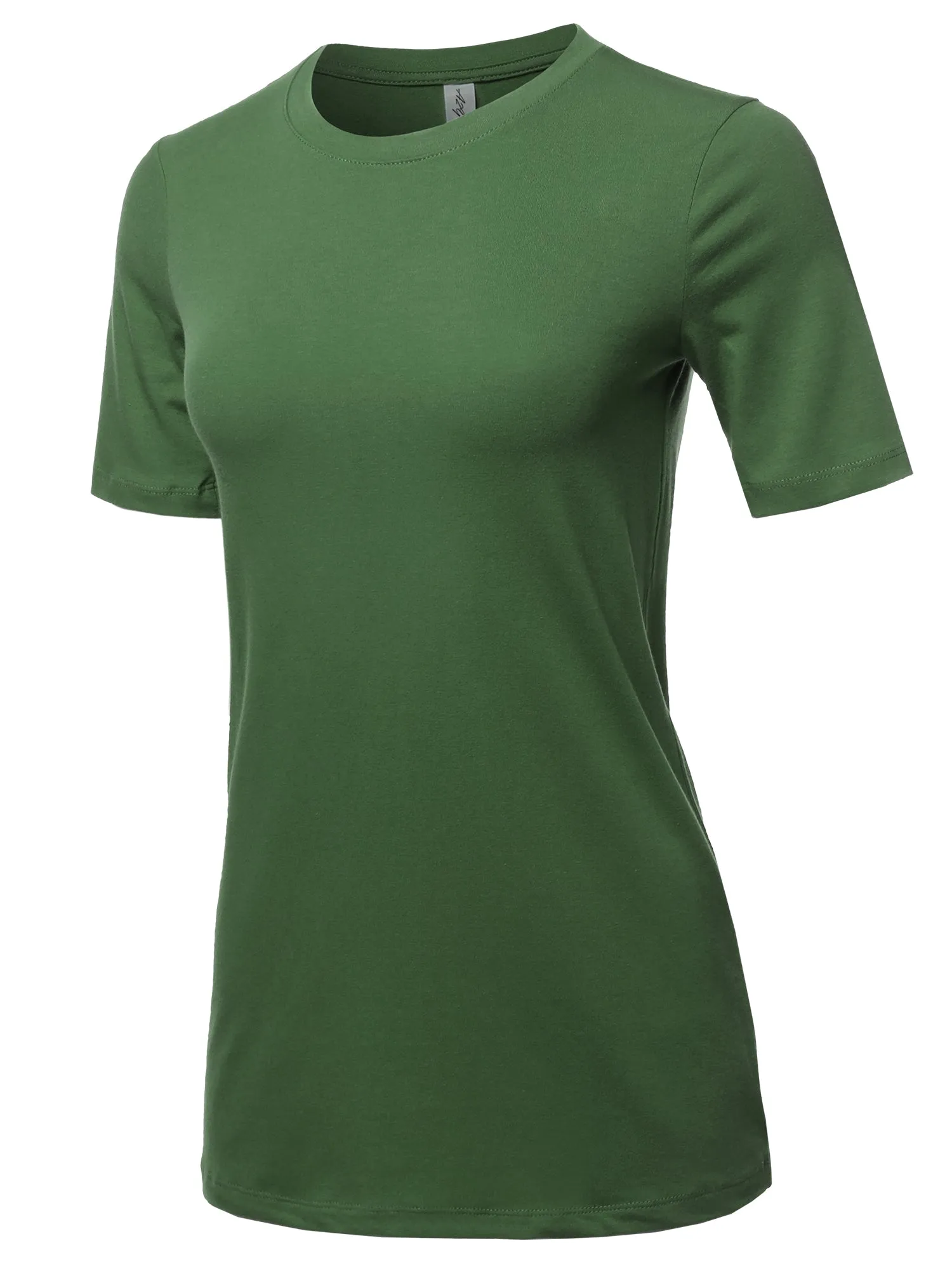 Plus Size Basic Solid Premium Cotton Short Sleeve Crew Neck T Shirt Tee Tops