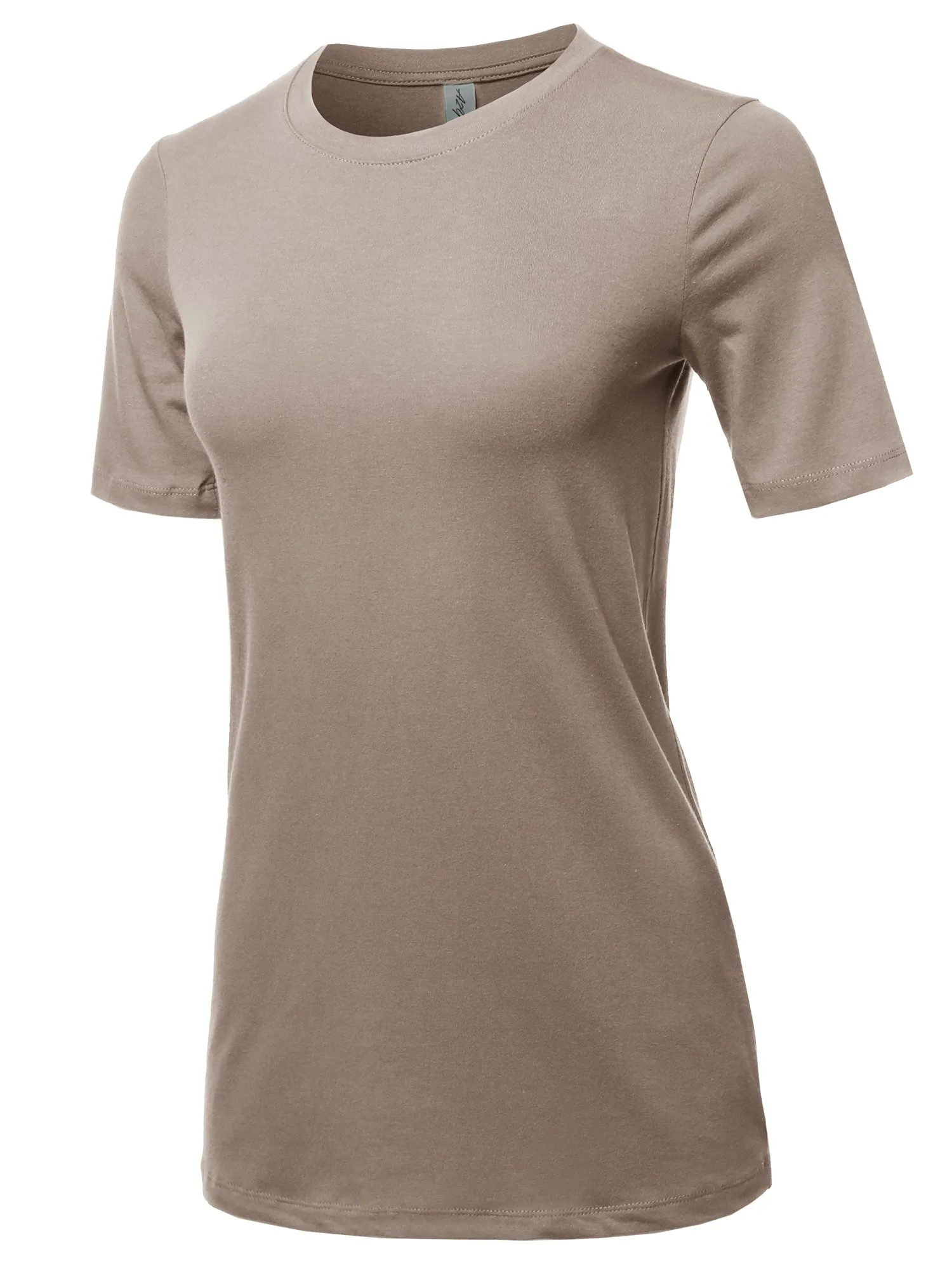 Plus Size Basic Solid Premium Cotton Short Sleeve Crew Neck T Shirt Tee Tops