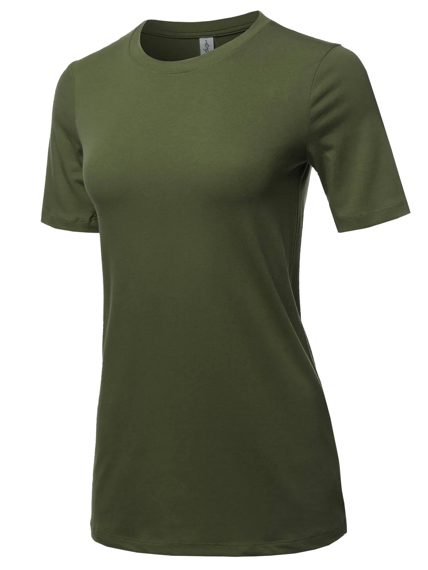 Plus Size Basic Solid Premium Cotton Short Sleeve Crew Neck T Shirt Tee Tops