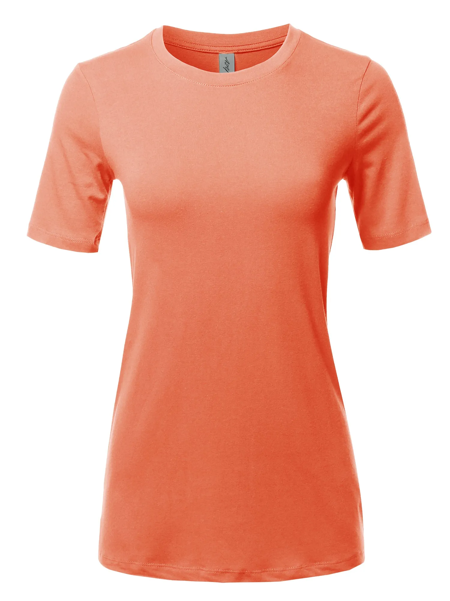 Plus Size Basic Solid Premium Cotton Short Sleeve Crew Neck T Shirt Tee Tops