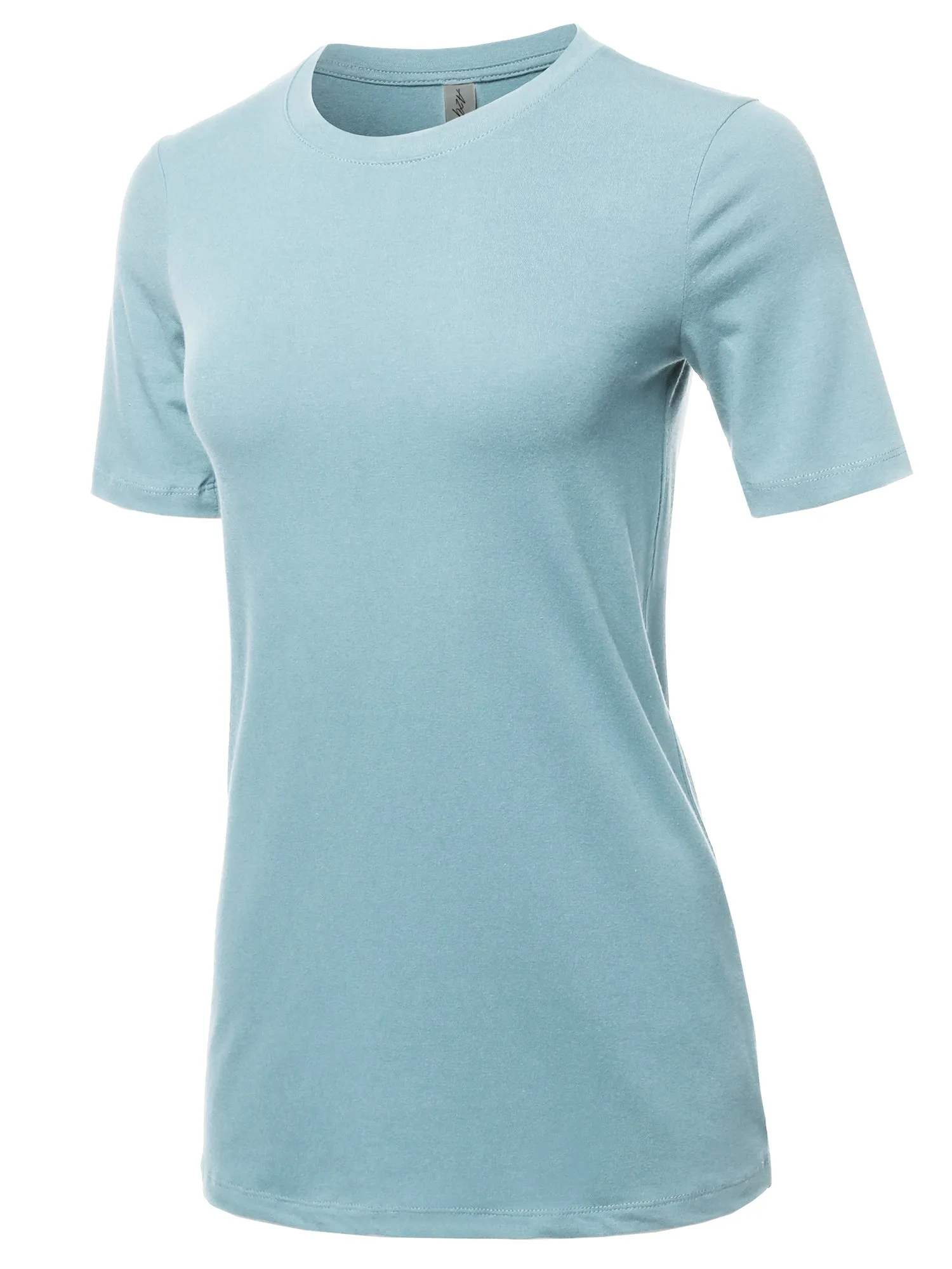 Plus Size Basic Solid Premium Cotton Short Sleeve Crew Neck T Shirt Tee Tops