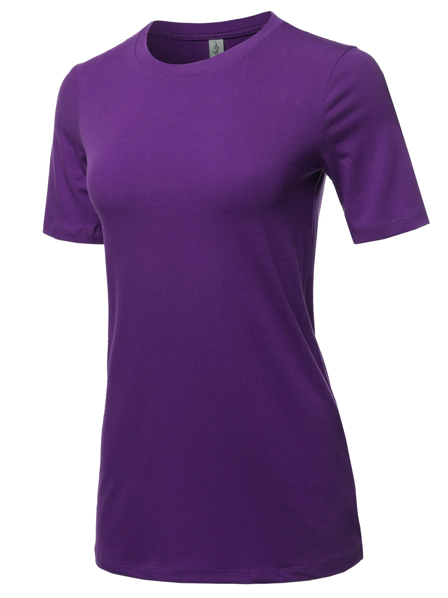 Plus Size Basic Solid Premium Cotton Short Sleeve Crew Neck T Shirt Tee Tops