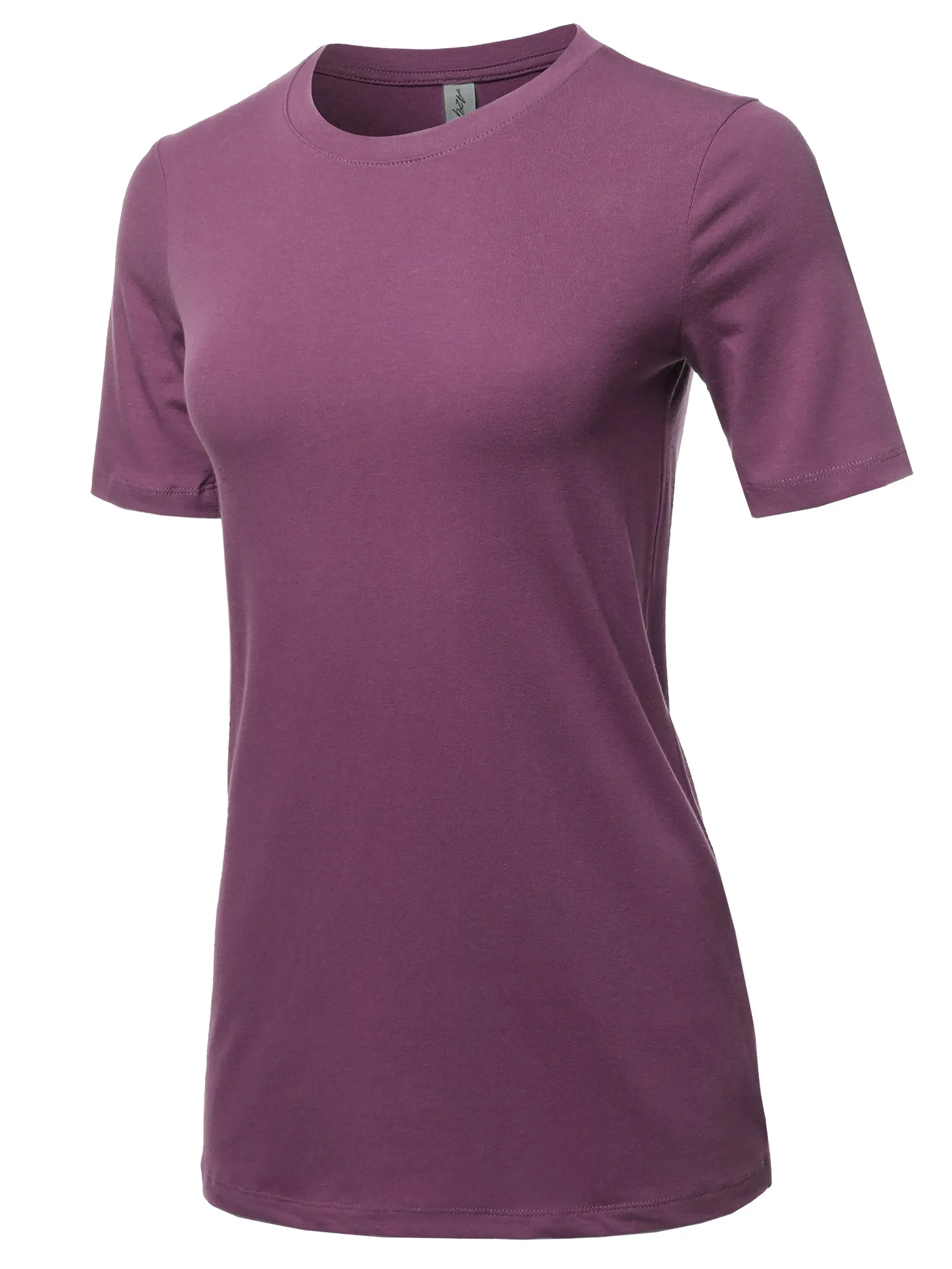 Plus Size Basic Solid Premium Cotton Short Sleeve Crew Neck T Shirt Tee Tops