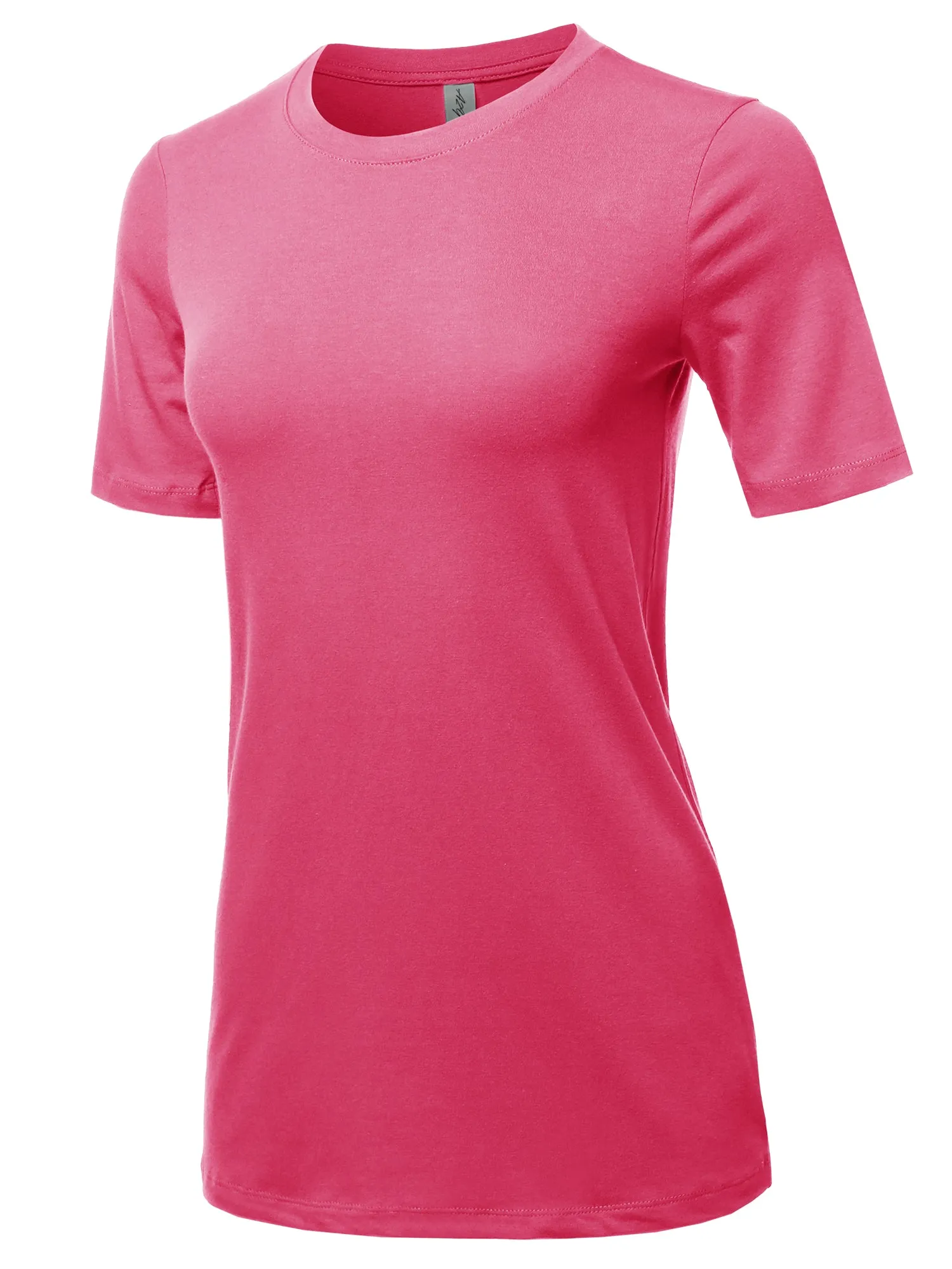 Plus Size Basic Solid Premium Cotton Short Sleeve Crew Neck T Shirt Tee Tops