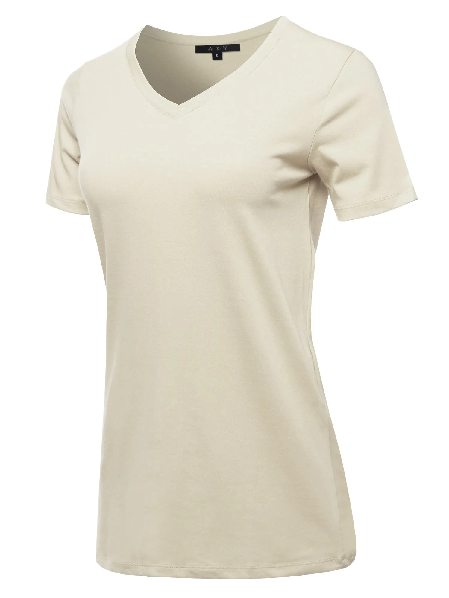 Plus Size Basic Solid Premium Cotton Short Sleeve V-neck T Shirt Tee Tops